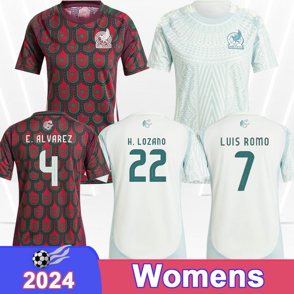 2024 Jerseys de futebol feminino do México H. Lozano Araujo G.OCHOA RODRIGUEZ L. ROMO E.SANCHEZ S. GIMENENEZ S. Cordova Montes J. Vasquez Away Futebol Shirts