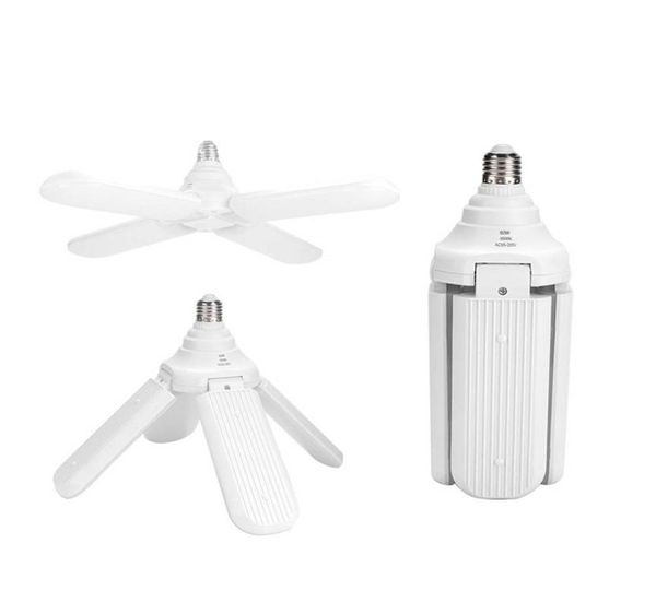 Edison2011 E27 Lâmina de ventilador Lâmpada LED 60W 4 lâmina lâmpada Lâmpada de garagem 110265V Iluminação de teto ajustável Warm WhitEcool White4226777