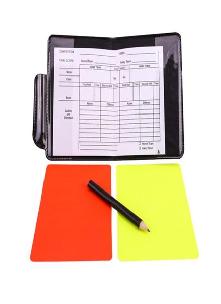 Football Soccer Card Referee Kit Volleyball WARNUNG REDEM LOBE Strafe Flaggen Sie Buchblätter Bleistift Andere Sportartikelausrüstung Acc7122065