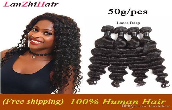 Estensioni dei capelli umani reali allentati Wave Deep Water Malaysian Virgin Hair Bundles 4 5pcslot Deals Grade 8A Capelli profondi sciolti Weave 50g7217472