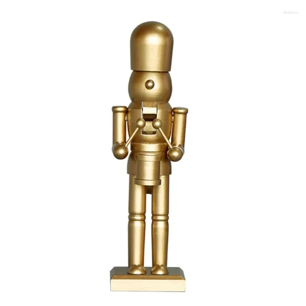 Dekorative Figuren Weihnachten Nussknacker Gold Farbe Holztrommel Soldat Figur stehende Puppen