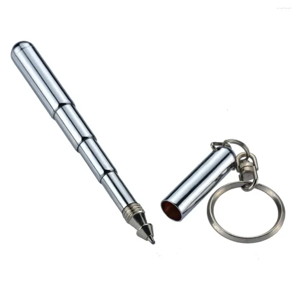 Keychains Stylus Keychain Multifunktional Mini -Metall -Schlüsselring Edelstahl Stiftschlüsselring -Teleskop -Werkzeug