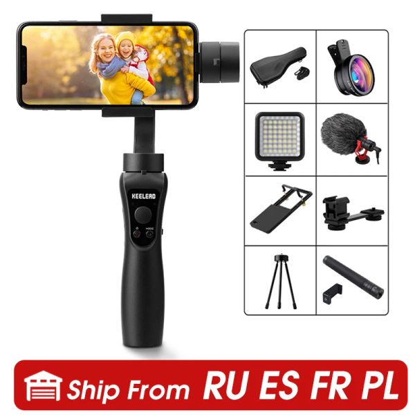 Gimbal S5 3axis Gimbal Handheld Stabilizer Camera de Ação Câmera de Ação Anti Shake Video Record Smartphone Gimbal para telefone