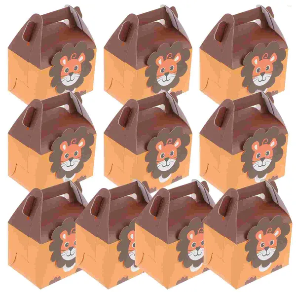 Retire os contêineres 10 PCs Mini Bolsa de Presente Caixas de embalagem Caso Cartoon Bakery Bakery Candy Cookie Child