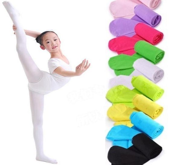 Infantil garotas calcinha -calça dança de bailarino de veludo elástico crianças leggings sólido menina dança meias para crianças roupas 19 cores DW5926896746