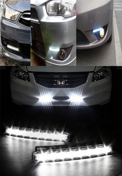 Carstyling 8led Gündüz Koşu Hafif Arabalar Drl Sis Sürüş Günışığı Baş Kafası DRL Lambalar Otomatik Gezinme Işıkları White2931833