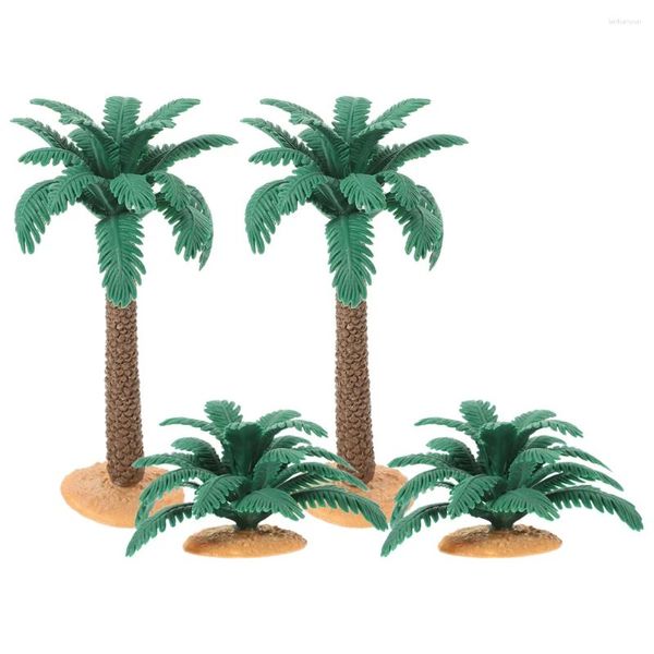 Flores decorativas Mini palmeiras Modelo artificial Tiny Tree Cupcake Topper Micro Landscape Forest Decor Garden Fairy Garden