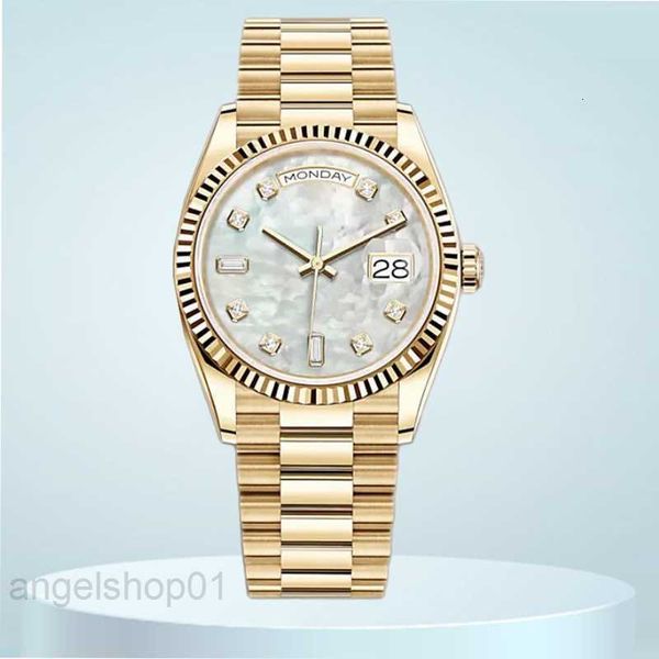 Homens de designer feminino de homens relógios datejust 8205 Movimento 36mm 41mm Mãe branca de pérola Dial Sapphire Impermead