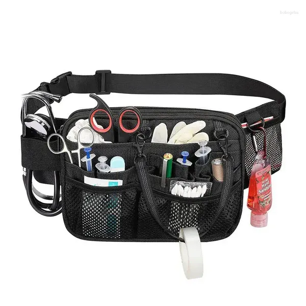 Bolsas de armazenamento Organizador de enfermagem Bolsa de cintura Caixa da bolsa para tesoura Kit de cuidados com o bolso prático do kit de cuidados