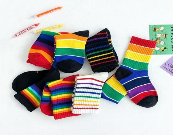 Socken 18 Jahre Regenbogen für Kinder Herbst Baby Girls Jungen Schulkleidung Kinder Kinder039s 3 5 7 Baumwollsportstreifen 3411685
