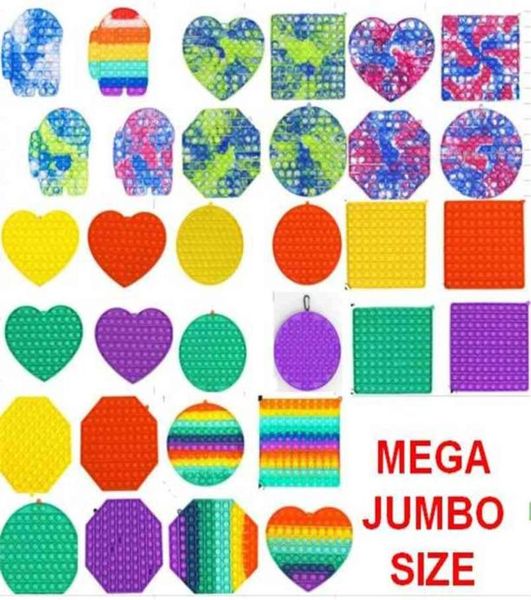 10PCSDHL MEGA JUMBO Bubble Pers Board Rainbow Tie Dye Bubbles Finger Fun Game Stress Relief Relief Puzzle Key R2347968