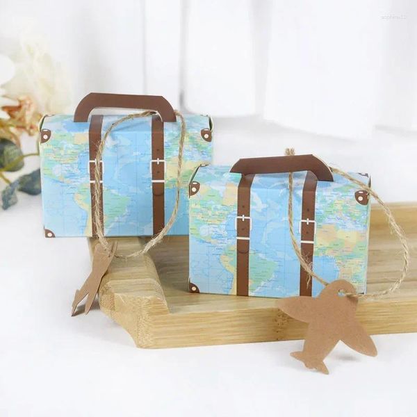 Embrulho de presente 5/10pcs Creative Mini Suitcase Candy Box Packaging Carton Chocolate Wedding With Card Event Party Supplies