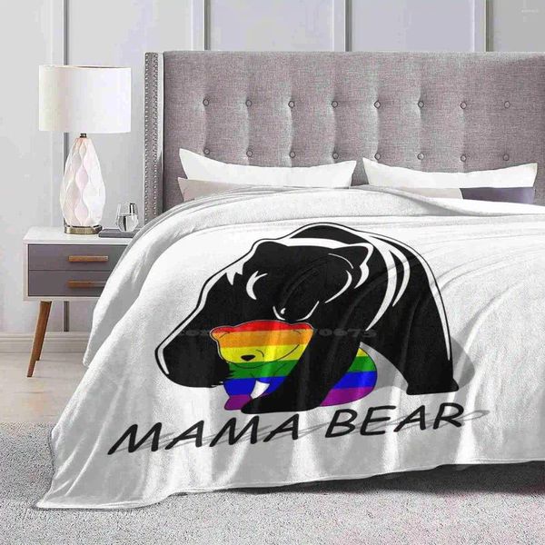 Coperte Gay Pride Mama Bear Creative Design Light Shuch Flann Flann Coppate LGBT Omosessuale