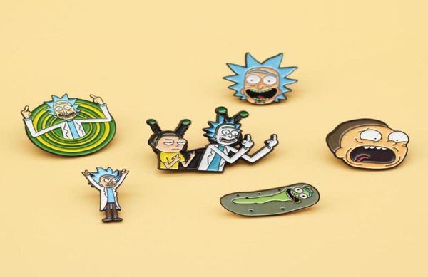 Cientista de Alcoólicos Estranhos Rick Sanchez esmalte pino American Science Fiction Comedy Cartoon Broche para Lapeel Scarf Coat Badge8295336