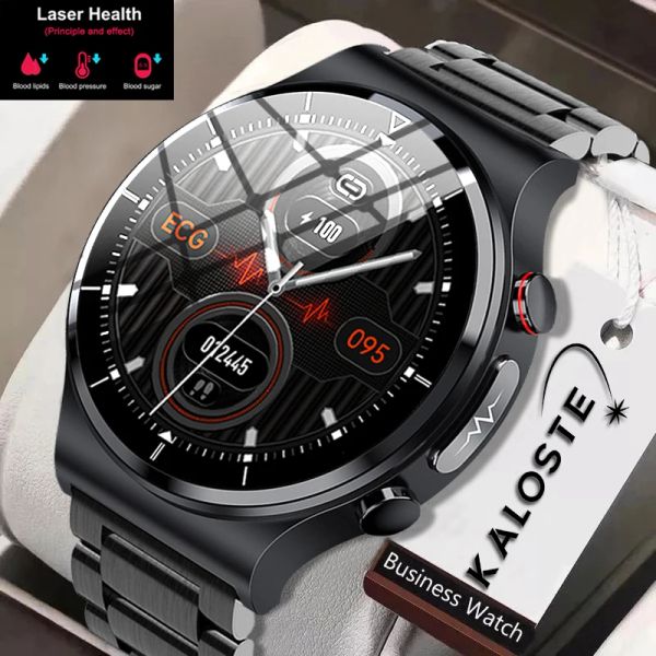 Смотрите 2022 ECG+PPG Smart Watch Men Sangao Laser Health Countse Watches Watch Ip68.