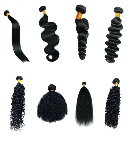 9a 100 Pacotes de cabelo humano Peruno Cabelo de onda solta lisa 1 peça apenas 828 polegadas de cor natural Remy Hair extens9826820