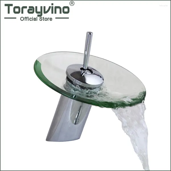 Смесители раковины для ванной комнаты Торайвино водопад круглый стеклянный стеклян