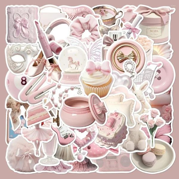 Geschenkverpackung 10/30/50pcs Kawaii Pink Cartoon Aufkleber Ästhetik süße Abziehbilder für Koffer Kühlschrank Phone Gepäck Laptop Gitarrenauto -Aufkleber Spielzeug