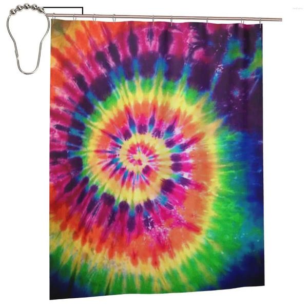 Duschvorhänge Krawattenfarbstoff Vorhang für Badehörer Personalisiertes lustiges Badeset mit Eisenhaken Home Decor Geschenk 60x72in