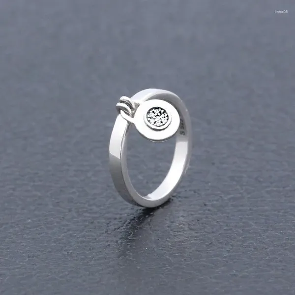 Clusterringe 925 Sterling Silver Pan Ring Vorhängeschloss für Frauen Hochzeits Geburtstagsfeier Geschenk Mode Schmuck Schmuck