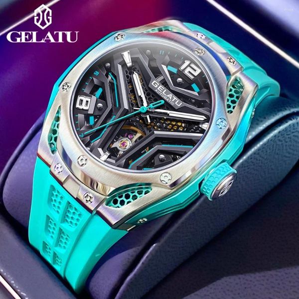 Нарученные часы Gelatu Fashion Trend Men's Watches Водонепроницаемые сапфировые зеркальные