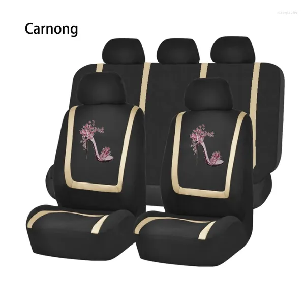 Capas de assento de carro Carnong Laddy Universal confortável macio cheia para assentos mulheres sapatos de dança fofos pintar acessórios de interiores rosa Auto