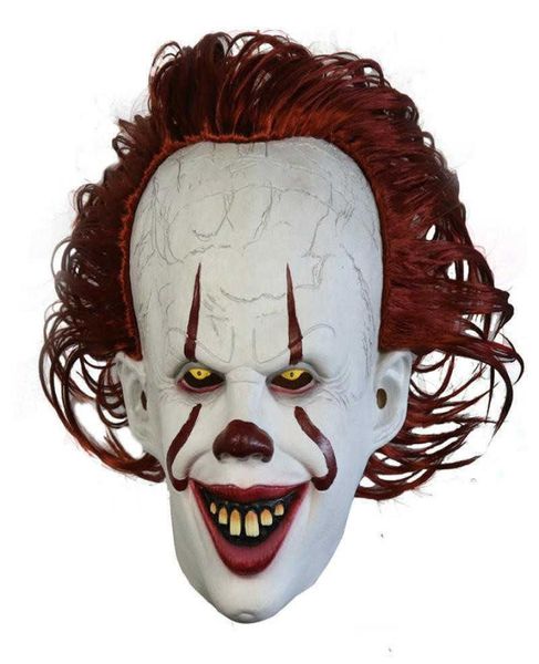 Фильм S IT 2 Cosplay Pennewise Clown Joker Mask Tim Curry Mask Mask Cosplay Halloween Party Reps привел маска маски маскируется целый f7983723