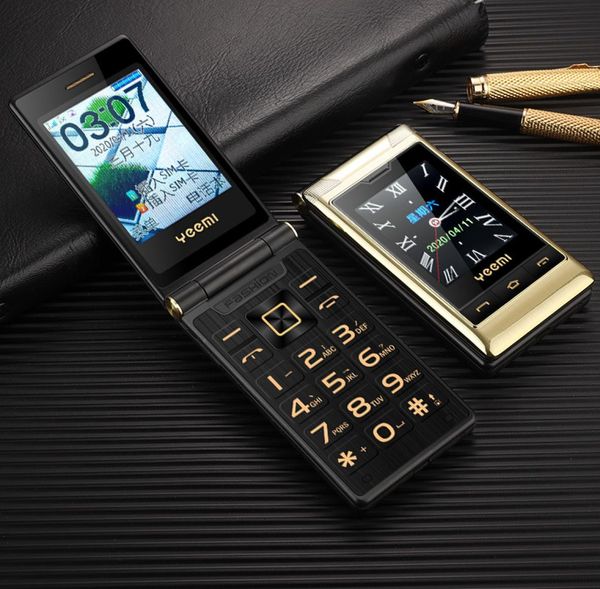 Flip Double Dual Dislay Senior Mobile Phone SOS Fast Call Touch -экран.