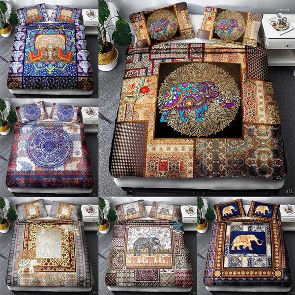 Bedding Sets Bohemian Set Luxury Duvet Ethnic Mandala Padrão Cama Tamanho King Principado Têxtil Home 3PCS