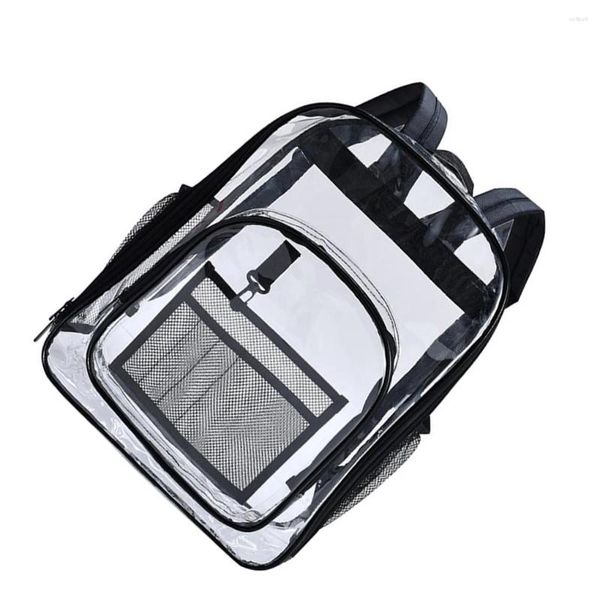 Backpack Transparent College Office Trabalho Laptop Livros de computadores Bolsa de ombro Viagem Camping bolsa casual Mulheres homens