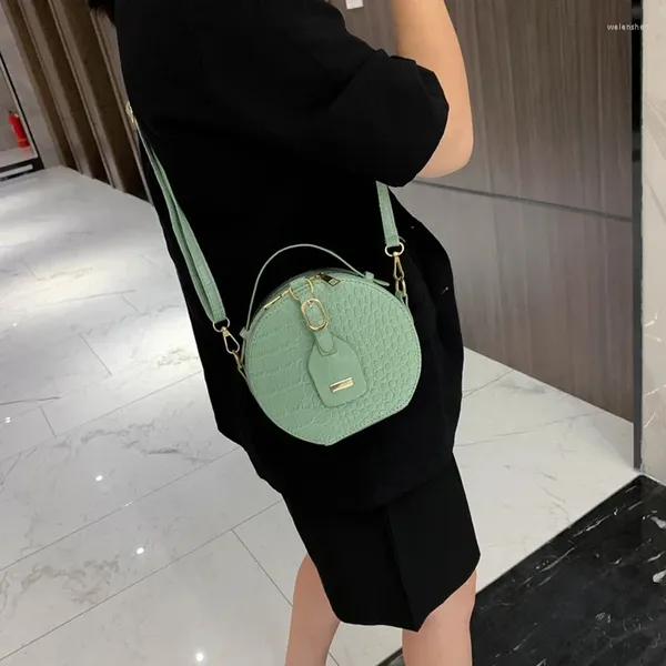 Stumi a tracolla Small Round Crocodile Cake Borse Women 2024 Multi Funzione in stile straniero One Messenger