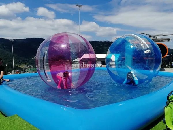 2m 0.8mm PVC Şişirilebilir Su Yürüyen Ballzorb Su Topçu Topu Yüzme Havuzu Su Dans Balon Oyunu 240411