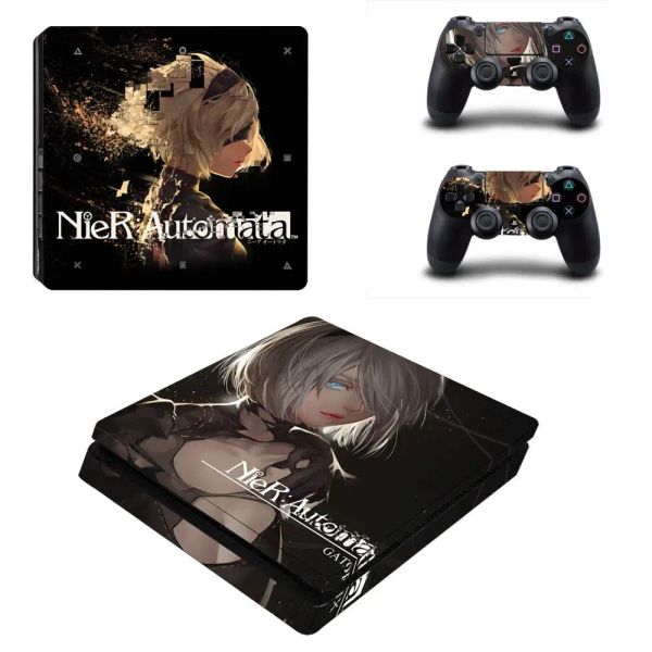 Наклейки Nier Automata PS4 Slim Stickers Play Station 4 Наклейки на наклейки на кожу для PlayStation 4 PS4 Slim Console и Controller Skin Vinyl