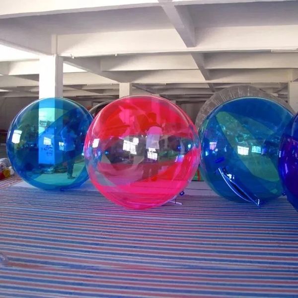 2m 0,8mm PVC PVC Ball de bola de bola de água para caminhada de água inflável para o jogo de balão de dança de água de plástico para bola de balão grátis 240411