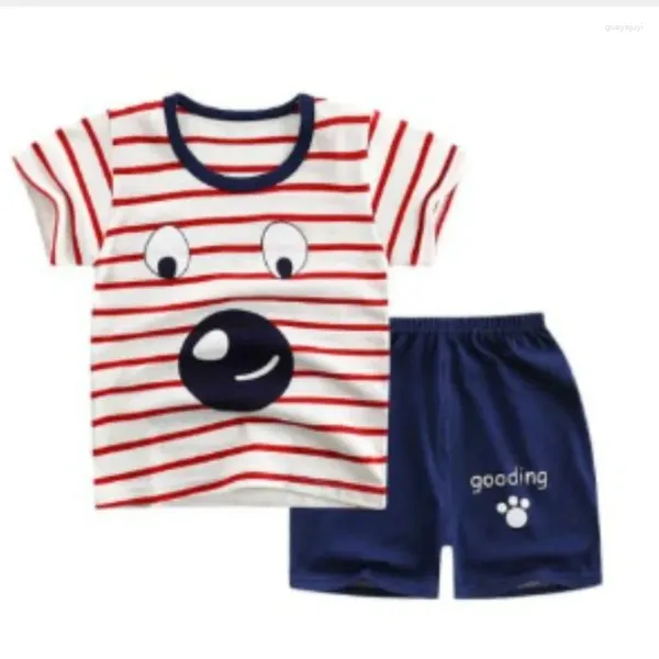 Bekleidungssets 2024 Baby Baumwoll Cartoon Freizeit Sport Kleinkind Kinder Mädchen Jungen Sommerkleidung Kinder zum Spielen