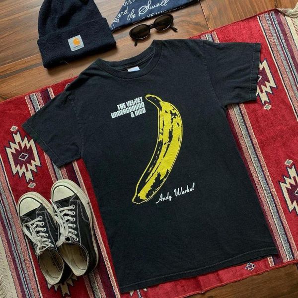 Kadın Tişörtleri Modaya Moda Niş Karikatür Erkek ve High Street Kısa Kollu Nico Yeraltı Kadife Band Baskı Yuvarlak Boyun T-Shirt