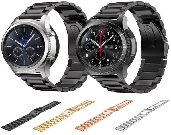 Banda de relógio de aço inoxidável de 22 mm para Samsung Gear S3 Classic Metal Strap for Gear S3 Smart Watch 3 Link Watchband6795777