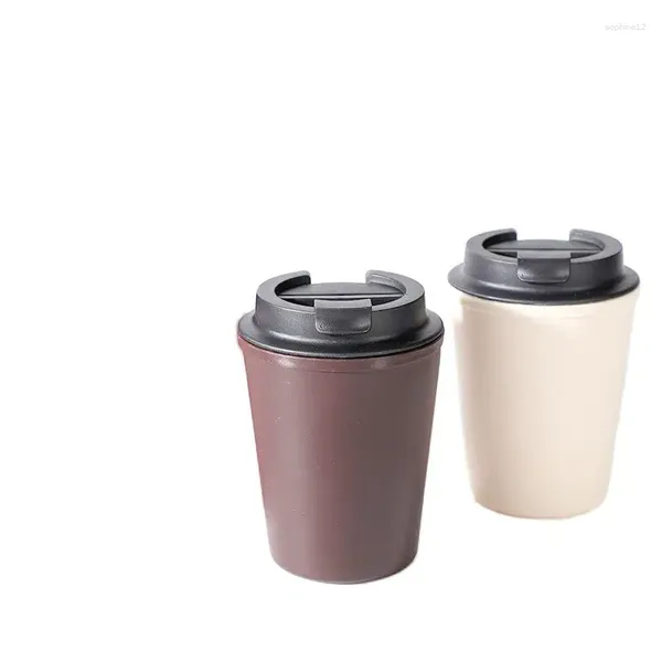 Taglier di plastica da 350 ml con tazza di caffè con copertura paglia riutilizzabile bevanda acqua fredda bevanda tazza opaca vendere accessori da cucina