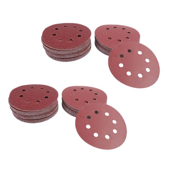 Pads 120pcs 5 polegadas Landing Discs Lixa variada 60 80 120 180 240 320 Grits para lixadeiras de pista aleatória de energia