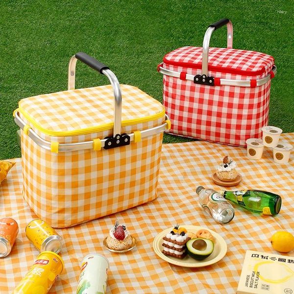 Aufbewahrungsbeutel Picknickkorb Travel Shopping Camping Camping-Lebensmittelbeutel mit interner Taschen und Isolierfalten