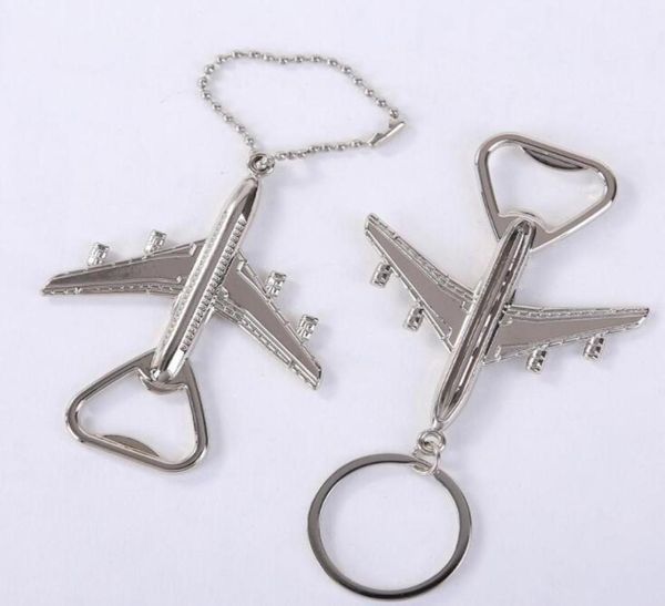 Abridor de aeronave de aeronave abridores de cerveja de chave de aeronave de forma de cerveja abridor de cerveja Keyring Birthday Wedding Party Gift Airplane Keychain OpenE4874227