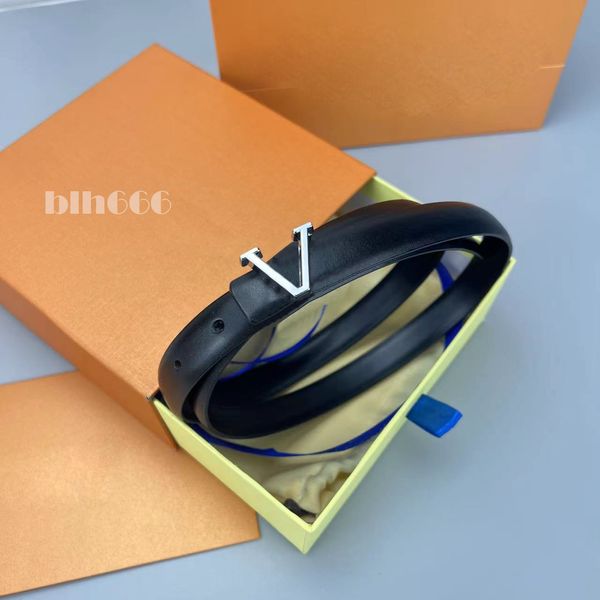 Cintura di vestito per donne designer da 2,0 cm Cinture di lusso silenziose strette Orange Nero semplice Guida graziosa per abiti sottili fibbia in metallo a fibbia liscia in pelle cinghia di design in pelle liscia