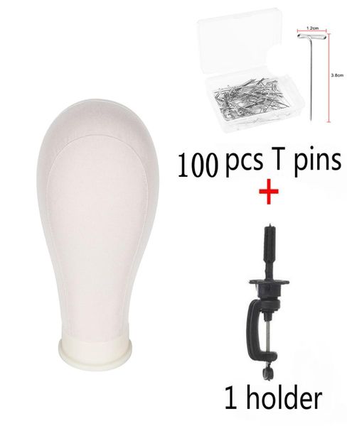 Treinamento Mannequin Head Canvas Block Head Display Styling Mannequin Manikin Head Wig Stand Get T Needle Holder2311278