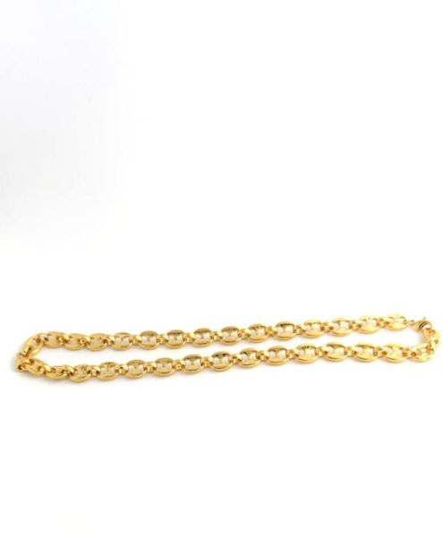 Men039s solido 14 k giallo fine oro gf solare cracace anelli di collegamento catena di collegamento 24QUOT 10 mm regalo di San Valentino prezioso2573409