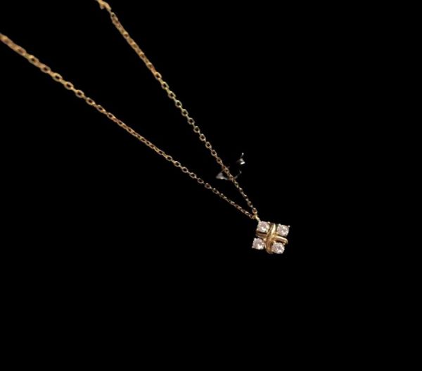 Designer di lusso Schlumberger Necklace Top Sterling Sterling Sterling Crystal Gold Crystal Zircone Cross Cross Crow Chain Short Chain FO1761637