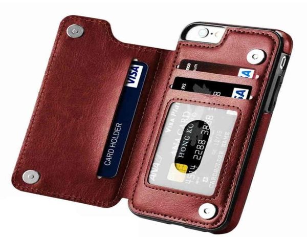 Copertina in pelle di lusso per iPhone SE 12 13 Mini 11 Pro XR XS MAX 6 6S 7 8 Plus 5S Wallet Telefono Candatura Flip Shell Coque40910955391252