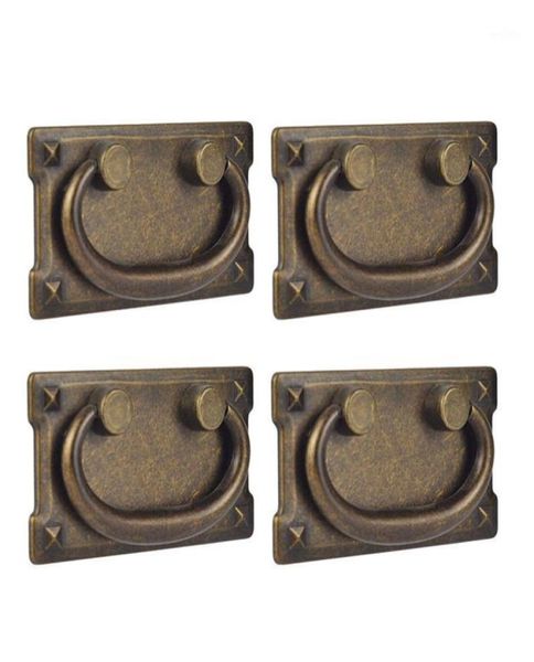 Decoração de festa 4pcs vintage Antique bronze anel de gaveta puxar alças do gabinete Móveis de porta 4960042