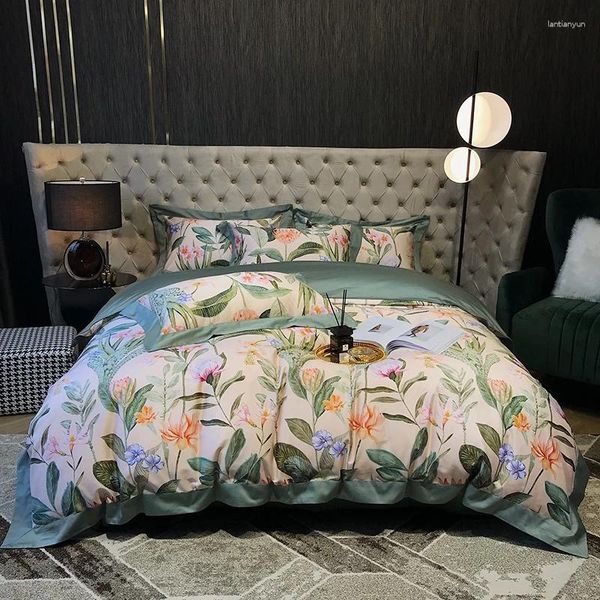 Bedding Define Luxury American Pastoral Printing 1000tc Egito Conjunto de algodão egípcio Trepa de lençol duplo capa de lençol