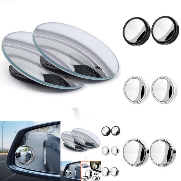 2024 2024 2PCS Frame redonda Ministro exagerado Espelho cego Deflito Dirigindo Acessórios para Mirror Clear de 360 graus de 360 graus de 360 graus