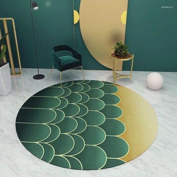 Tapetes de estilos simples nórdicos Round Round Modern Living Rugs